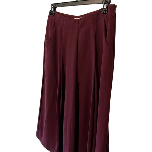 Nanette Lepore Women’s wide leg stretchy crepe culottes pant burgundy size 4 - Picture 5 of 9